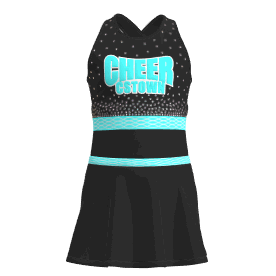 discount light blue youth two piece cheerleader top costume