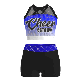 2t light blue glitter stars cheer uniforms