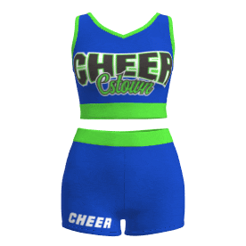 adult light blue 2 piece cheerleader costume