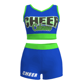 adult light blue 2 piece cheerleader costume