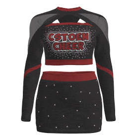 two piece black adult cheer uniforms