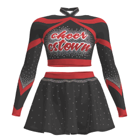 two piece red womens cheer costume