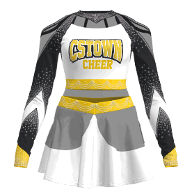 youth yellow modest cheerleading uniforms