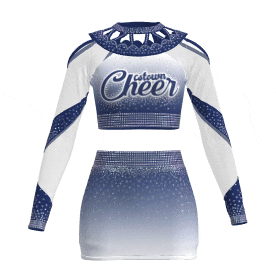 youth blue black and white cheerleading competitions uniforms