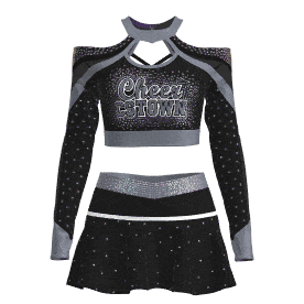 design your own red black and white cheerleading competitions uniform