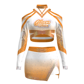 competition blue long sleeve cheer outfit