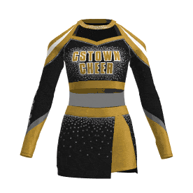 black and yellow cute cheer uniforms