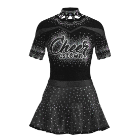 short sleeve black cheer outfit