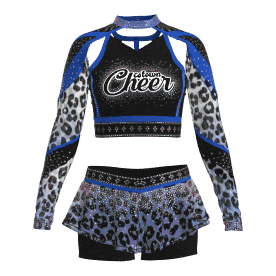 custom hot black and blue cheer costume