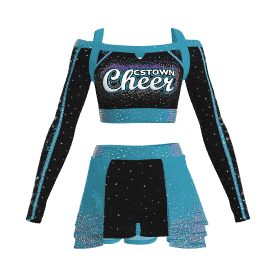 long sleeve blue and black youth cheer clothes