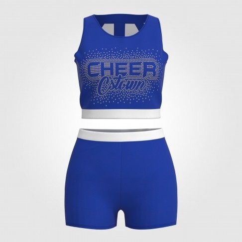 youth blue and yellow cheer uniform,midriff cheerleading uniforms blue 2
