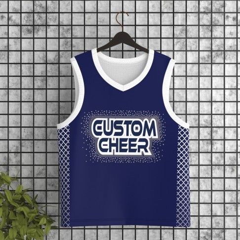 new design custom logo basketball jersey blue 3