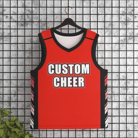 new design custom logo basketball jersey red 3