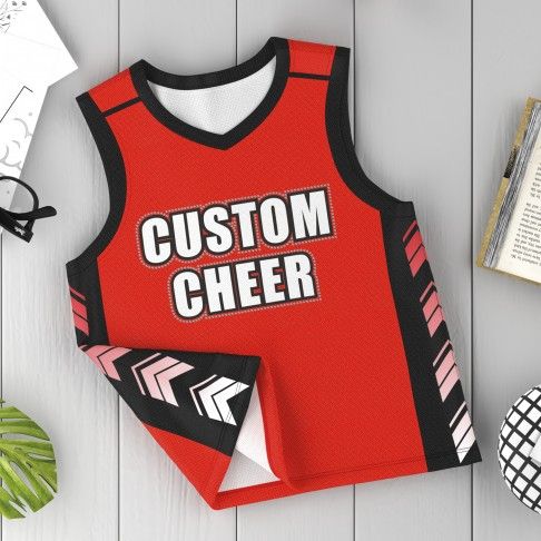 new design custom logo basketball jersey red 4