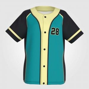 custom sublimated black jersey baseball shirts