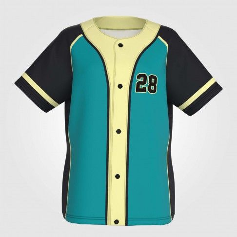 custom sublimated black jersey baseball shirts blue 2