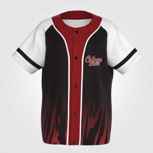 custom sublimated black jersey baseball shirts