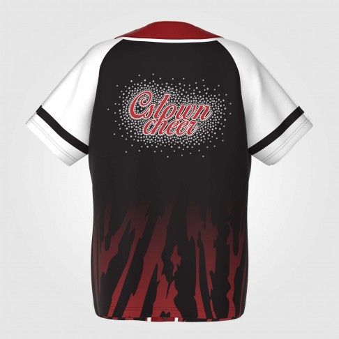 custom sublimated black jersey baseball shirts red 3