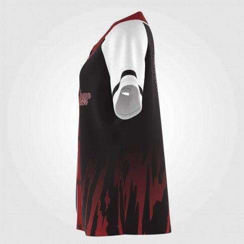 custom sublimated black jersey baseball shirts red 4