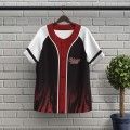 custom sublimated black jersey baseball shirts red