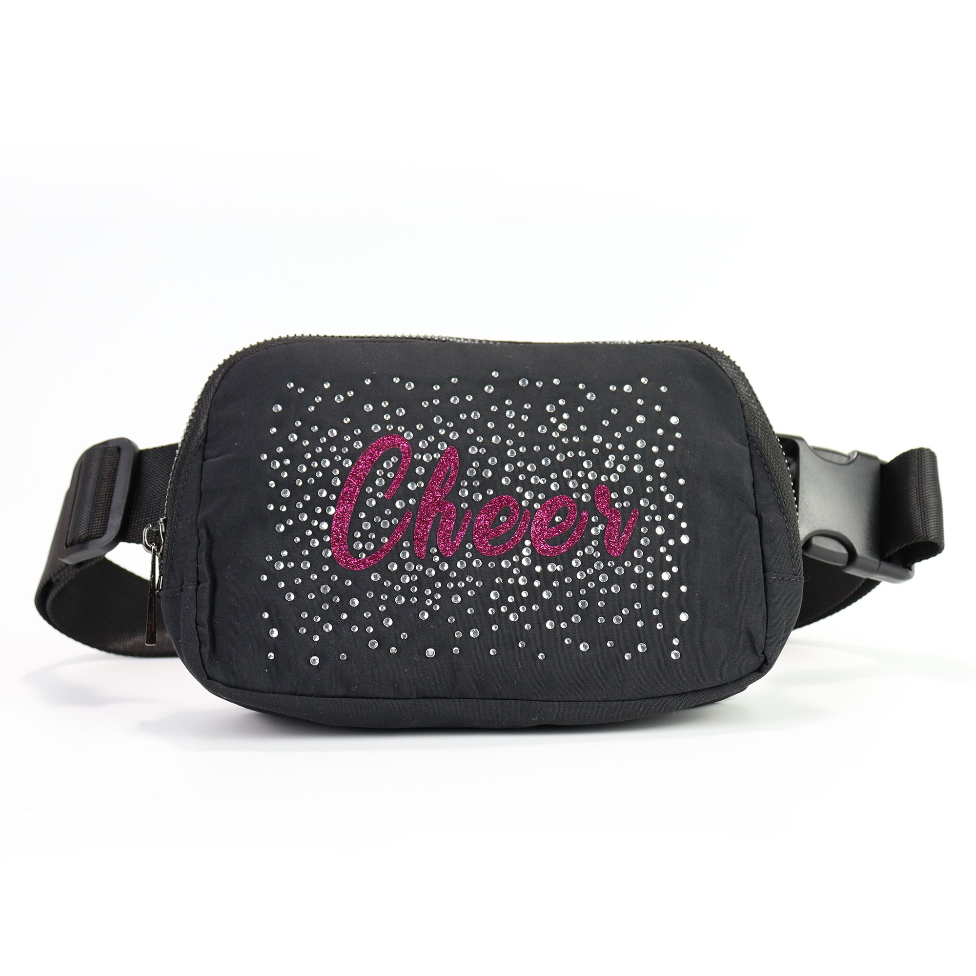 custom black waist pack cheer belt bag