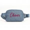 custom black waist pack cheer belt bag blue