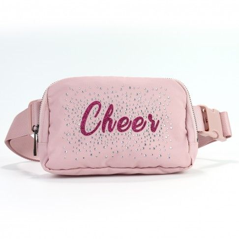 custom black waist pack cheer belt bag pink 0