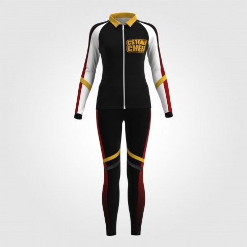 cheer warm up sets, jacket and pants black 2