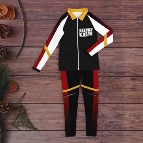 cheer warm up sets, jacket and pants black 1