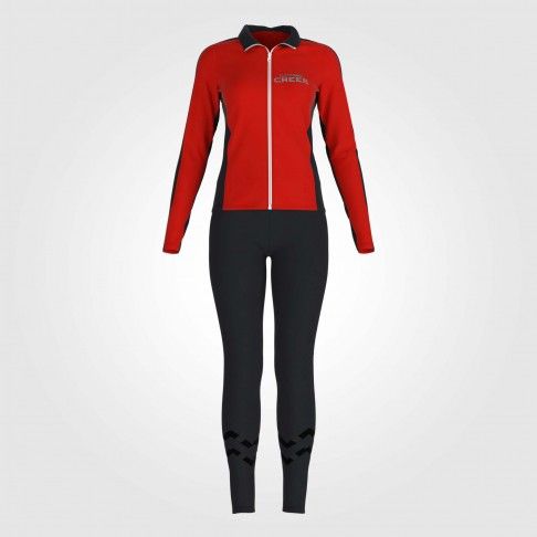 dance warm up jacket and pants red 2