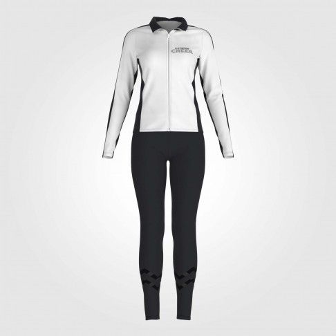 dance warm up jacket and pants white 2