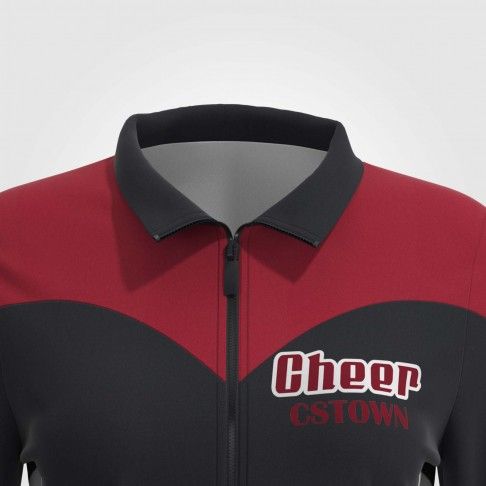 custom zip up cheer warm ups red 6