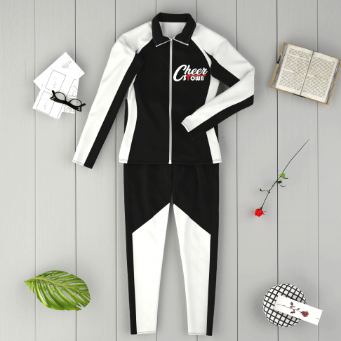 custom youth cheer warm up suits black 1