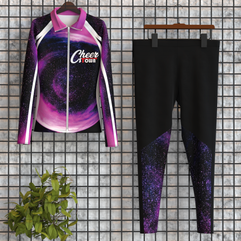 custom youth cheer warm up suits purple 0