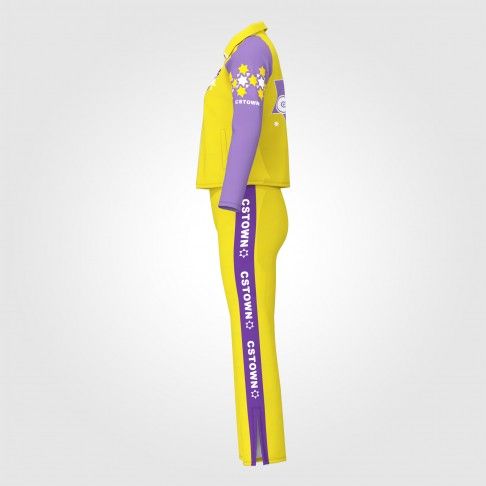 custom youth cheer uniforms cheerleading warm up yellow 2
