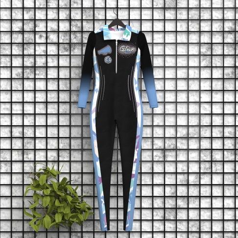 athletic cheerleader warm up gear blue 5