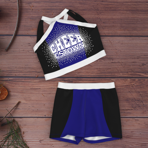 youth green cheerleading shells blue 1