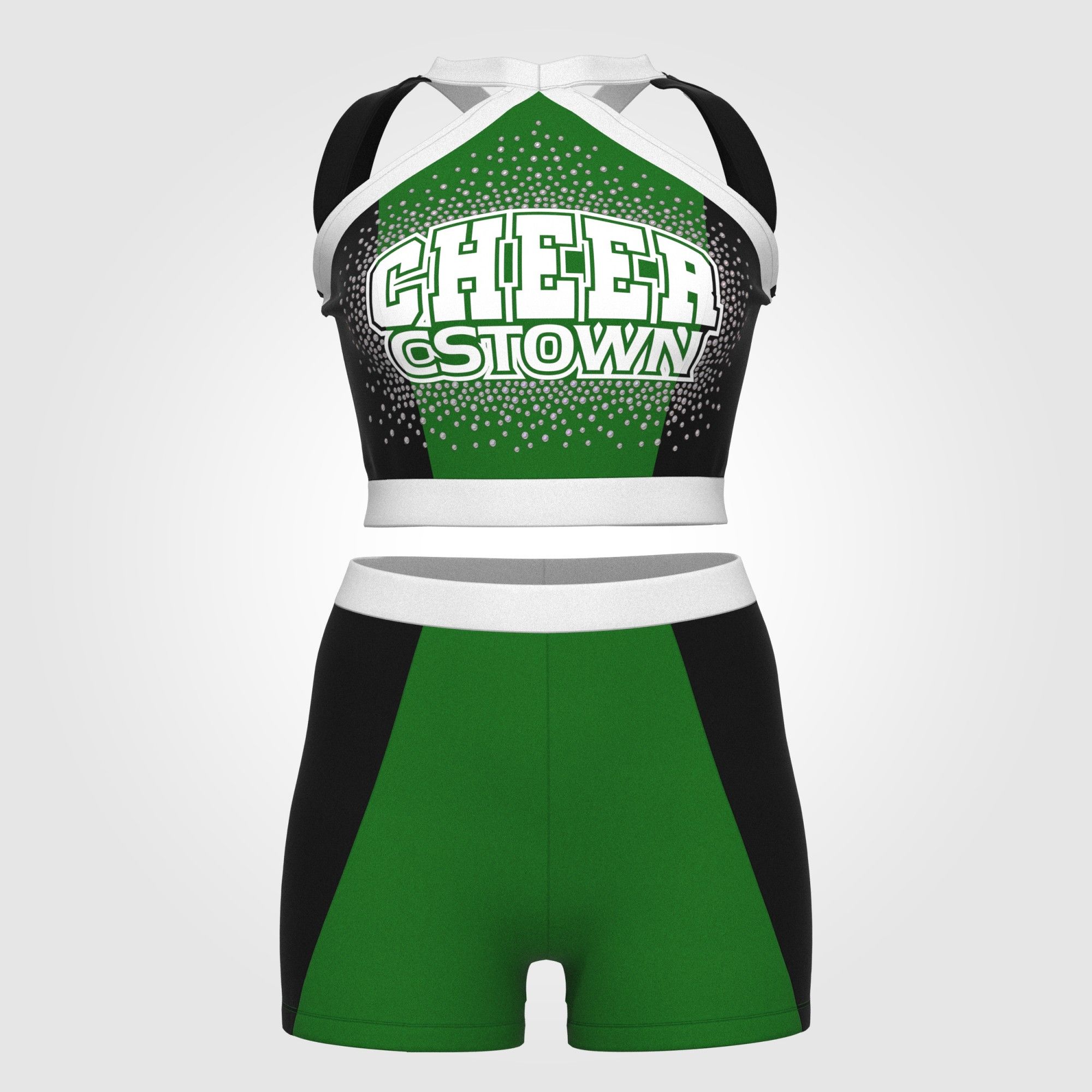 youth green cheerleading shells