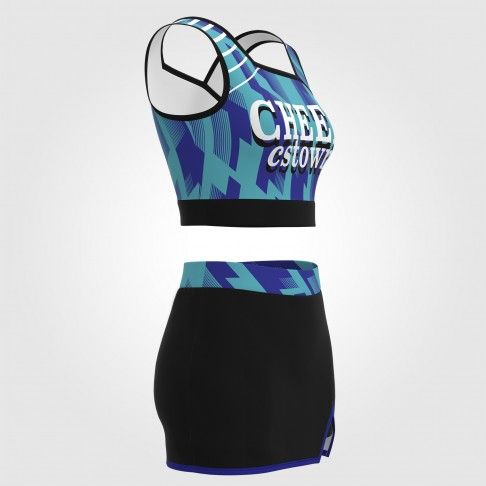 youth green cheer practice outfits blue 3