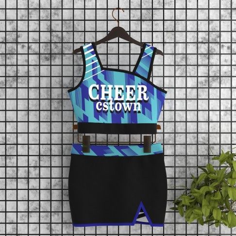 youth green cheer practice outfits blue 5