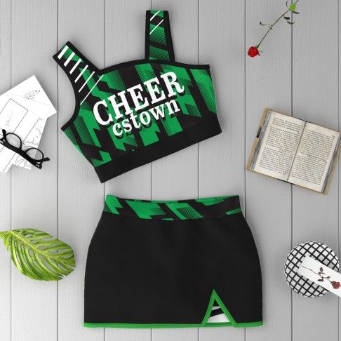 youth green cheer practice outfits green 6
