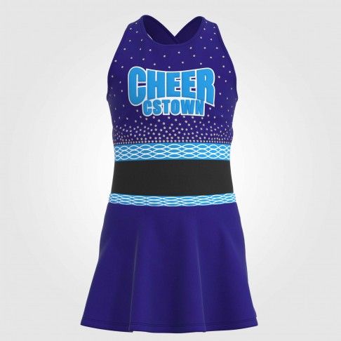 discount light blue youth two piece cheerleader top costume blue 2