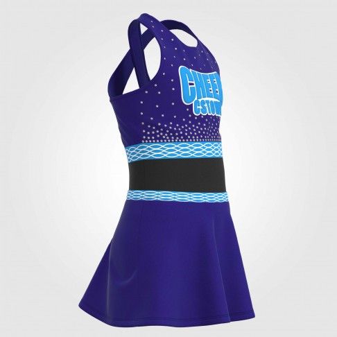 discount light blue youth two piece cheerleader top costume blue 5