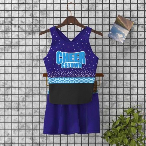 discount light blue youth two piece cheerleader top costume blue 0