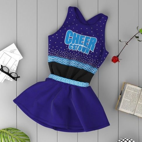 discount light blue youth two piece cheerleader top costume blue 1