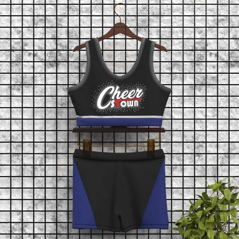 youth black and red cheer athletics practice wear blue 0