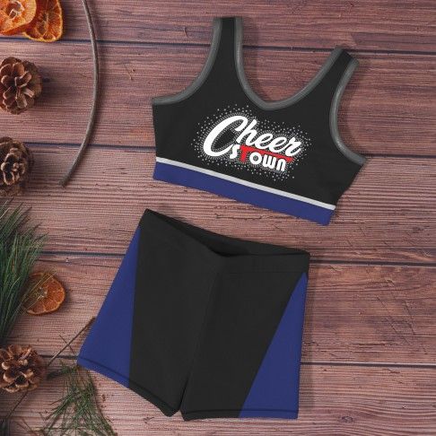 youth black and red cheer athletics practice wear blue 1