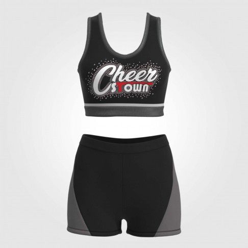 youth black and red cheer athletics practice wear grey 2