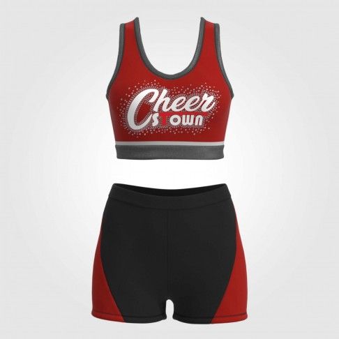 youth black and red cheer athletics practice wear red 2