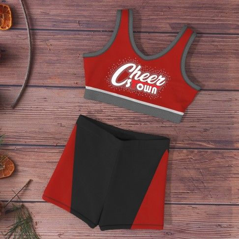 youth black and red cheer athletics practice wear red 1